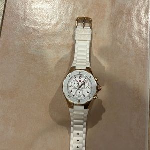 Michele white jelly watch